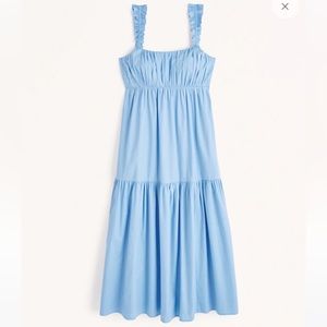 Abercrombie & Fitch Bow Back Poplin Maxi Dress